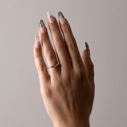 Laurel- Round Unique Curved Lab Grown Diamond Wedding Band