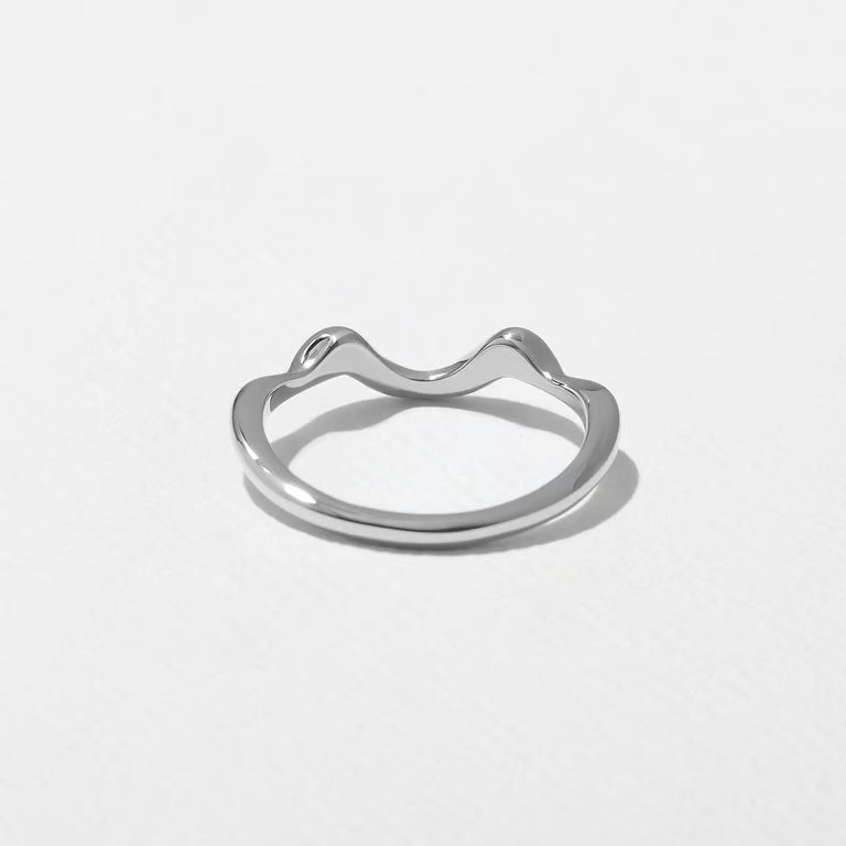 Laurel- Round Unique Curved Lab Grown Diamond Wedding Band