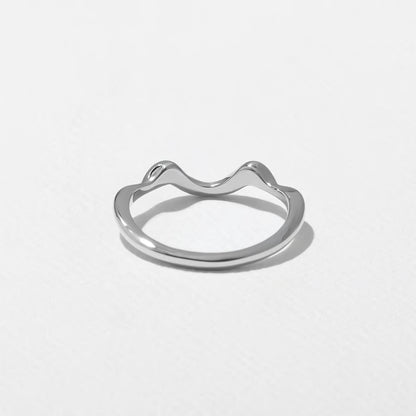 Laurel- Round Unique Curved Lab Grown Diamond Wedding Band