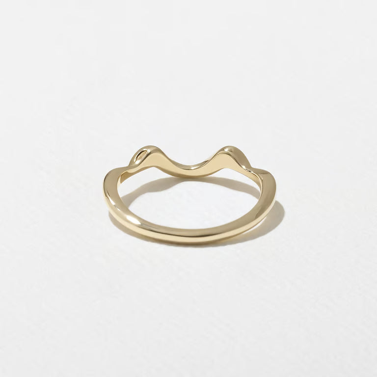 Laurel- Round Unique Curved Lab Grown Diamond Wedding Band