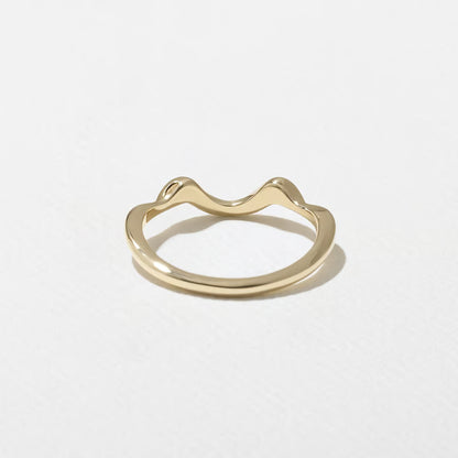 Laurel- Round Unique Curved Lab Grown Diamond Wedding Band