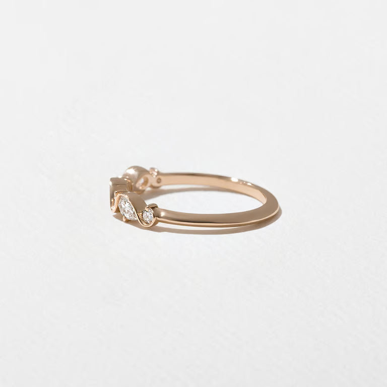 Linnea- Round & Pear Wave Lab Grown Diamond Wedding Band