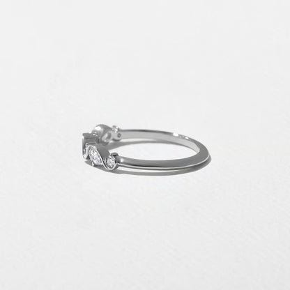 Linnea- Round & Pear Wave Lab Grown Diamond Wedding Band