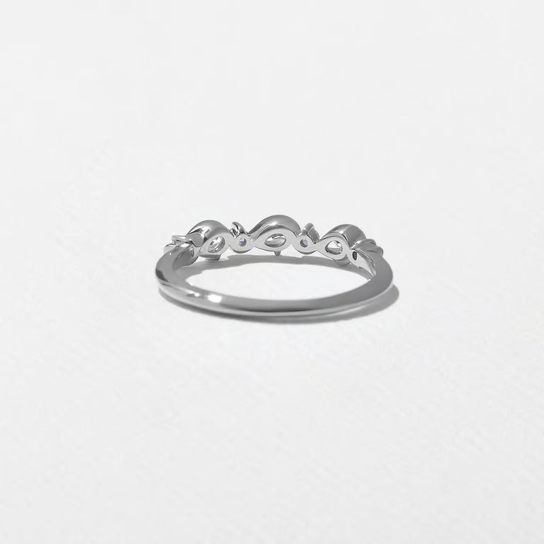 Linnea- Round & Pear Wave Lab Grown Diamond Wedding Band
