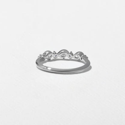 Linnea- Round & Pear Wave Lab Grown Diamond Wedding Band