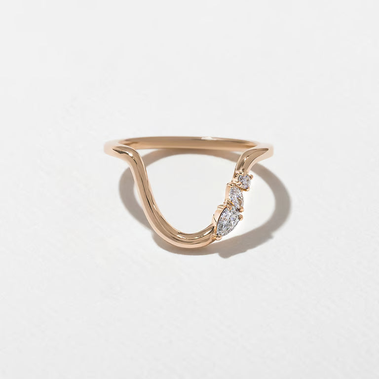 Lotus- Pear, Marquise & Round Chevron Lab Grown Diamond Wedding Band