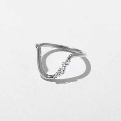 Lotus- Pear, Marquise & Round Chevron Lab Grown Diamond Wedding Band