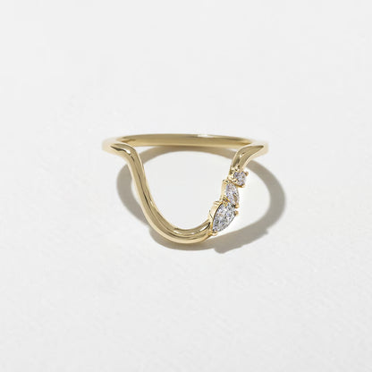 Lotus- Pear, Marquise & Round Chevron Lab Grown Diamond Wedding Band