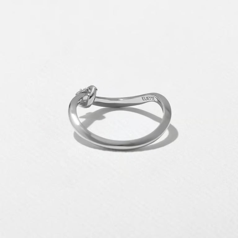 Lourdes- Round Curved Knot Lab Grown Diamond Wedding Band