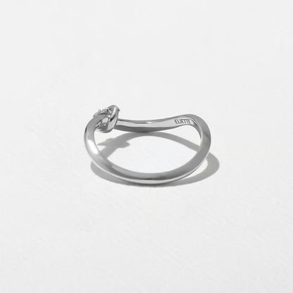 Lourdes- Round Curved Knot Lab Grown Diamond Wedding Band