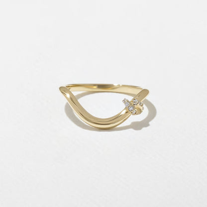 Lourdes- Round Curved Knot Lab Grown Diamond Wedding Band