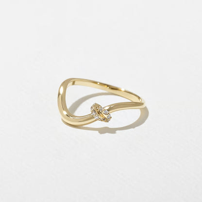 Lourdes- Round Curved Knot Lab Grown Diamond Wedding Band