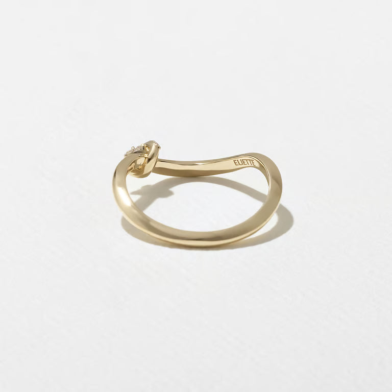 Lourdes- Round Curved Knot Lab Grown Diamond Wedding Band