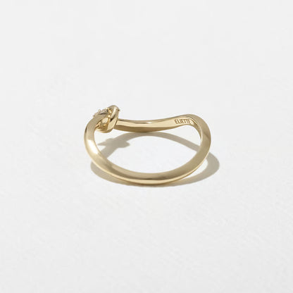 Lourdes- Round Curved Knot Lab Grown Diamond Wedding Band