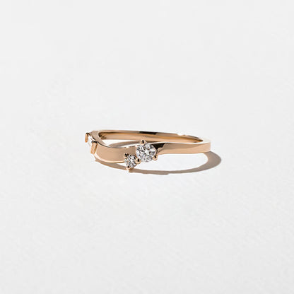 Maia- Round & Tapered Baguette Curved Lab Grown Diamond Wedding Band