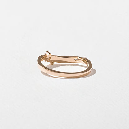Maia- Round & Tapered Baguette Curved Lab Grown Diamond Wedding Band