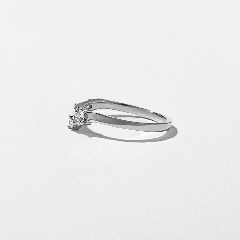 Maia- Round & Tapered Baguette Curved Lab Grown Diamond Wedding Band