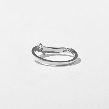 Maia- Round & Tapered Baguette Curved Lab Grown Diamond Wedding Band