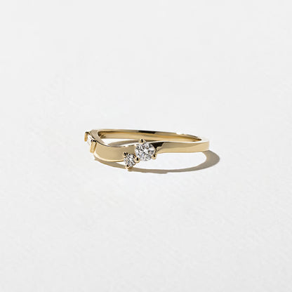 Maia- Round & Tapered Baguette Curved Lab Grown Diamond Wedding Band