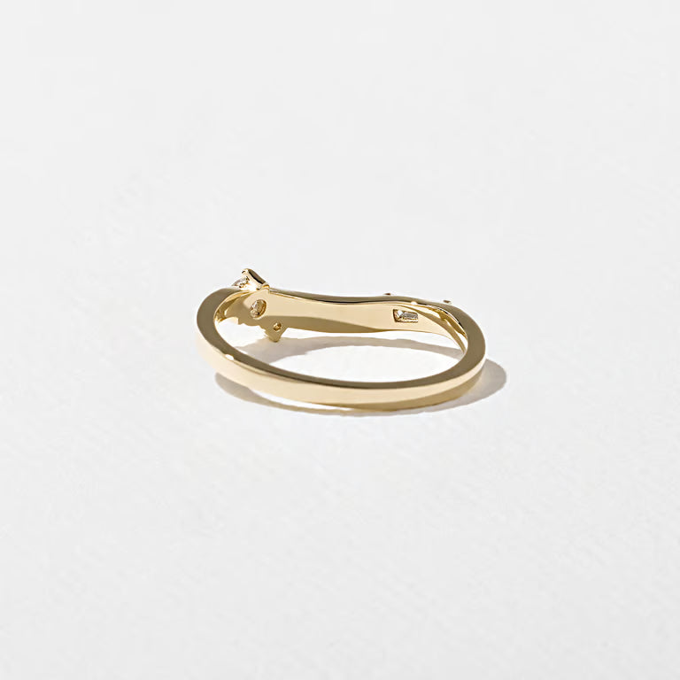 Maia- Round & Tapered Baguette Curved Lab Grown Diamond Wedding Band