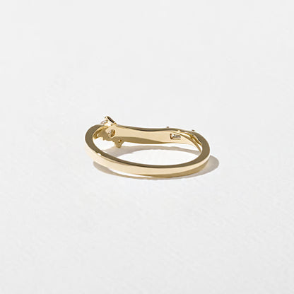 Maia- Round & Tapered Baguette Curved Lab Grown Diamond Wedding Band