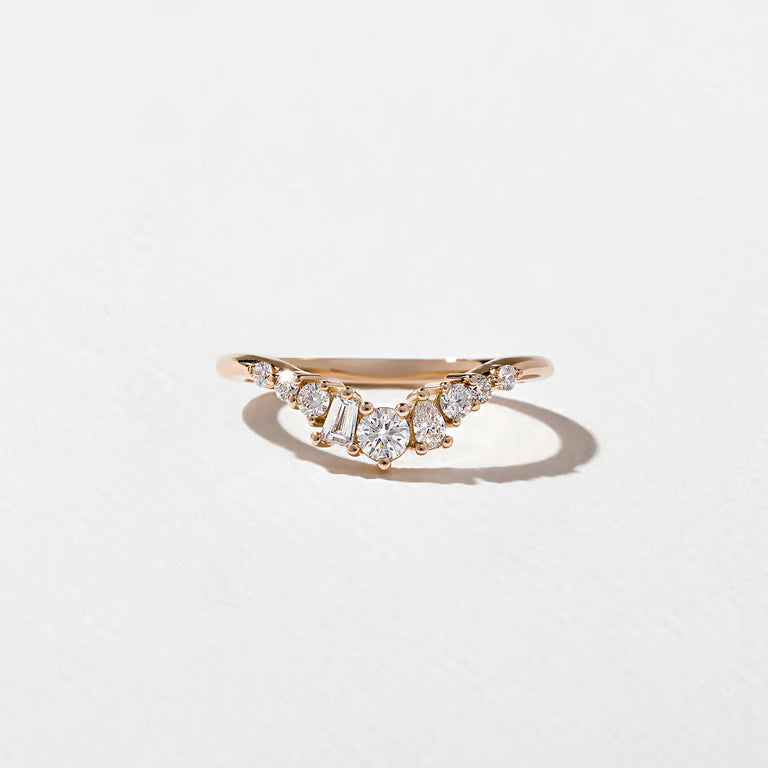 Marisol- Round, Taper Baguette & Pear Lab Grown Diamond Wedding Band