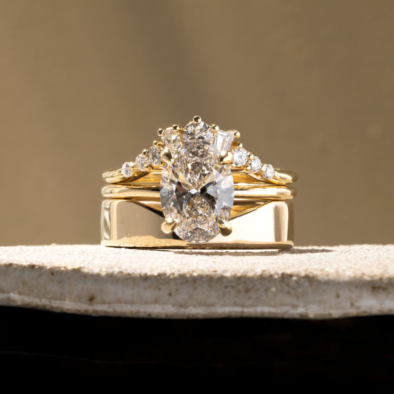 Marisol- Round, Taper Baguette & Pear Lab Grown Diamond Wedding Band