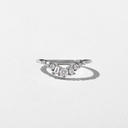Marisol- Round, Taper Baguette & Pear Lab Grown Diamond Wedding Band