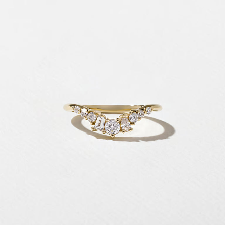 Marisol- Round, Taper Baguette & Pear Lab Grown Diamond Wedding Band