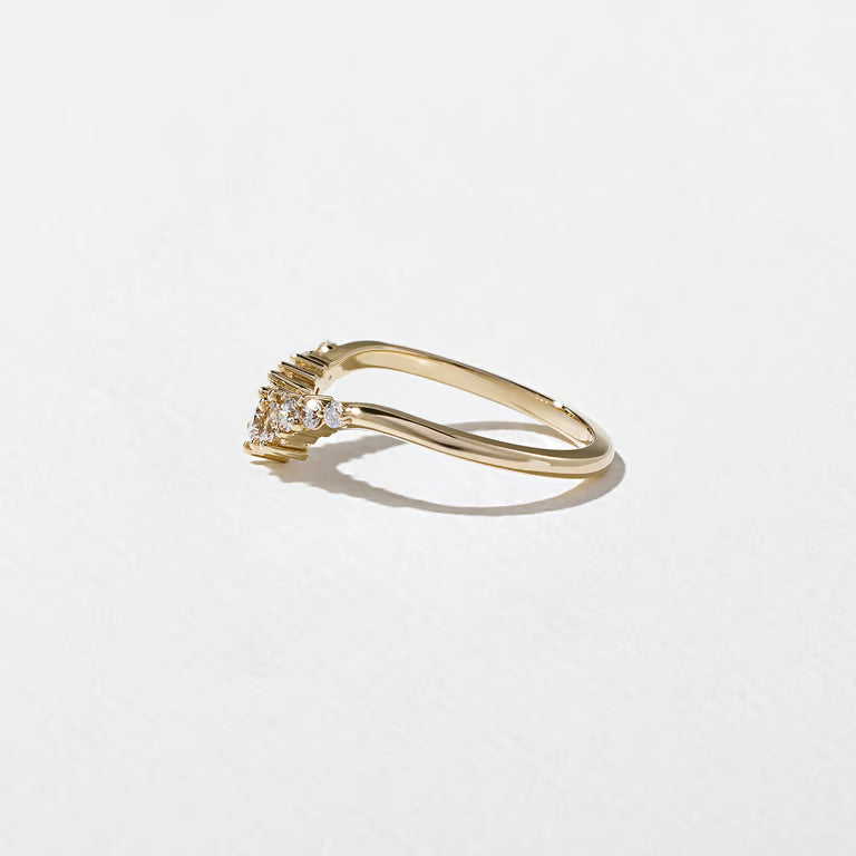 Marisol- Round, Taper Baguette & Pear Lab Grown Diamond Wedding Band