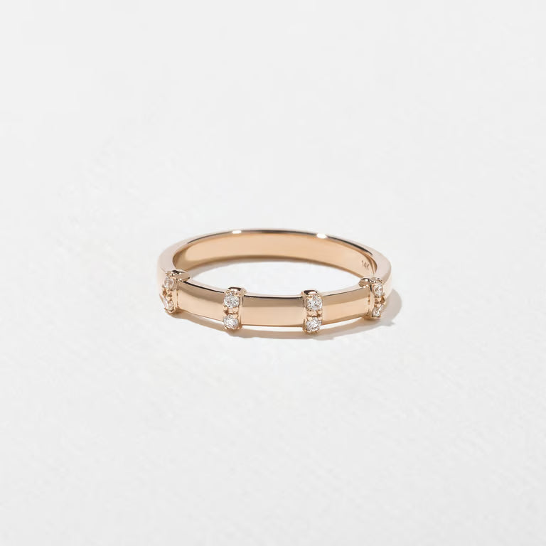 Reine- Round Scattered Bar Set Lab Grown Diamond Wedding Band