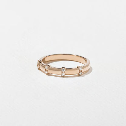 Reine- Round Scattered Bar Set Lab Grown Diamond Wedding Band