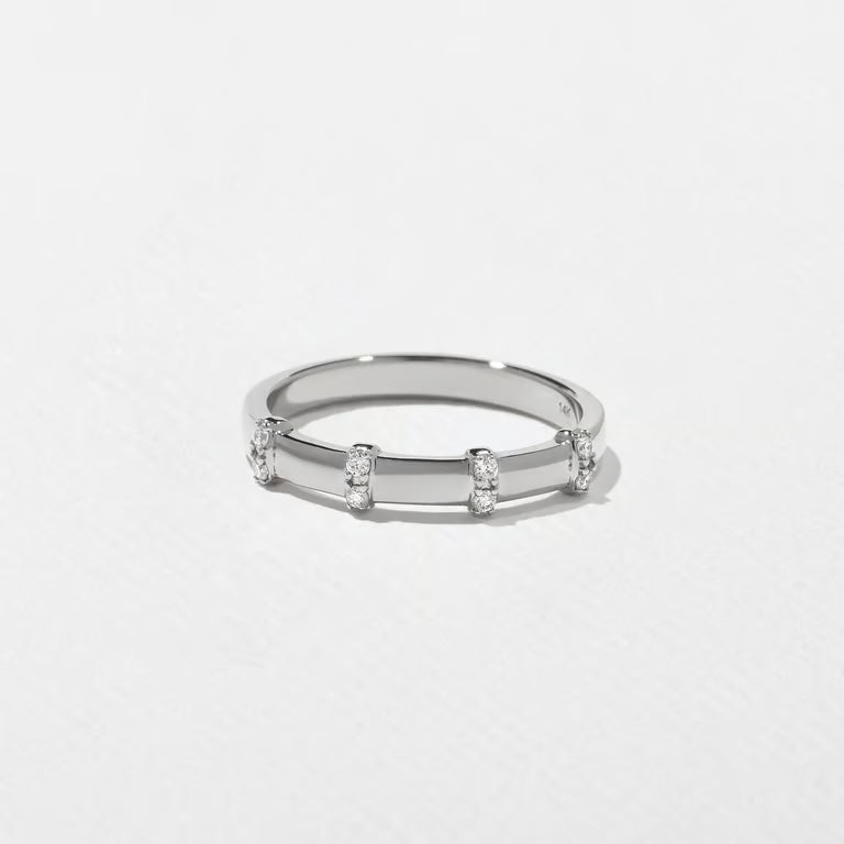 Reine- Round Scattered Bar Set Lab Grown Diamond Wedding Band