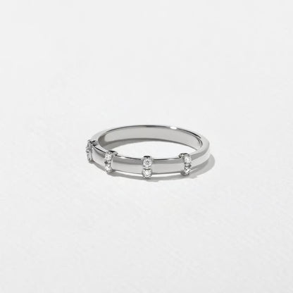 Reine- Round Scattered Bar Set Lab Grown Diamond Wedding Band