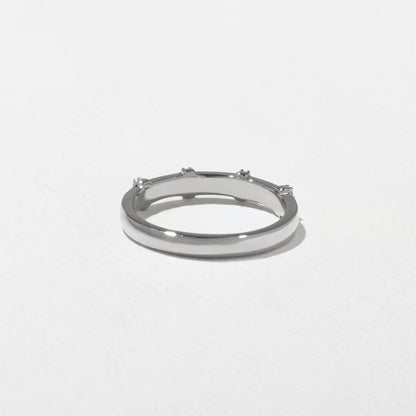 Reine- Round Scattered Bar Set Lab Grown Diamond Wedding Band