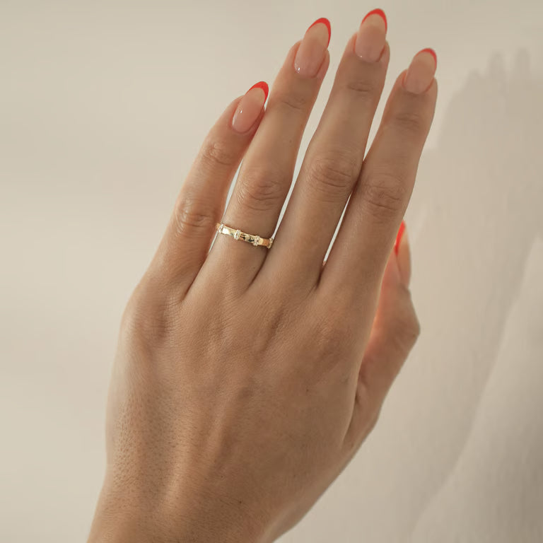 Reine- Round Scattered Bar Set Lab Grown Diamond Wedding Band