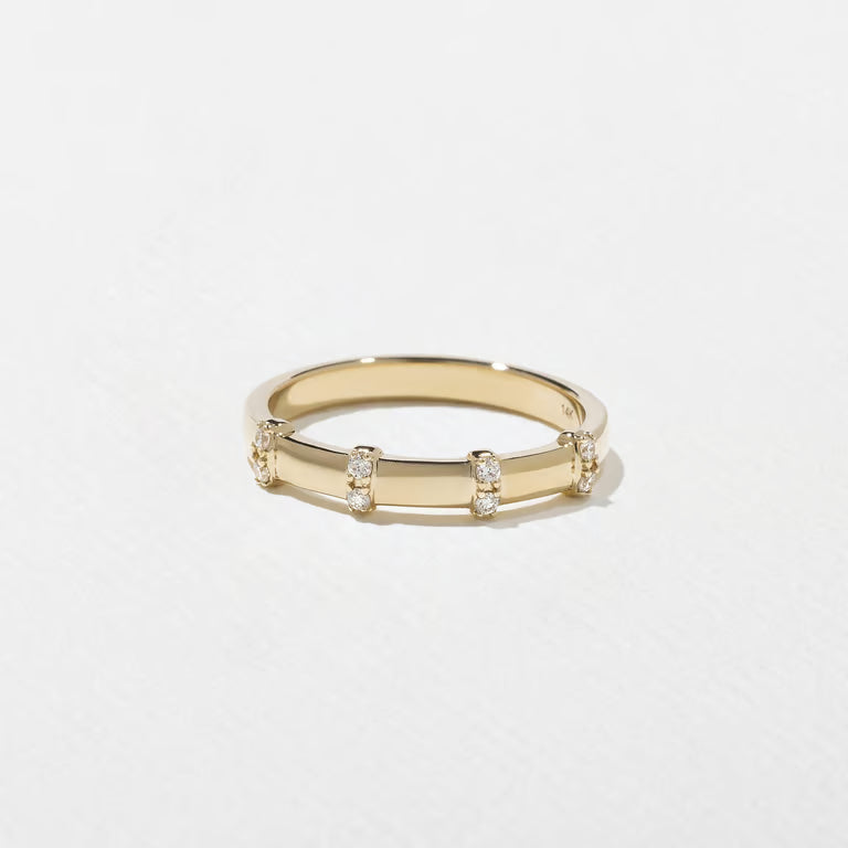 Reine- Round Scattered Bar Set Lab Grown Diamond Wedding Band