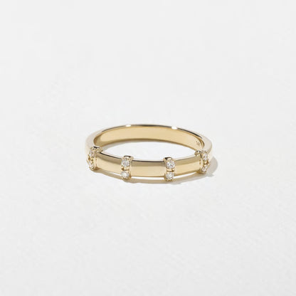 Reine- Round Scattered Bar Set Lab Grown Diamond Wedding Band