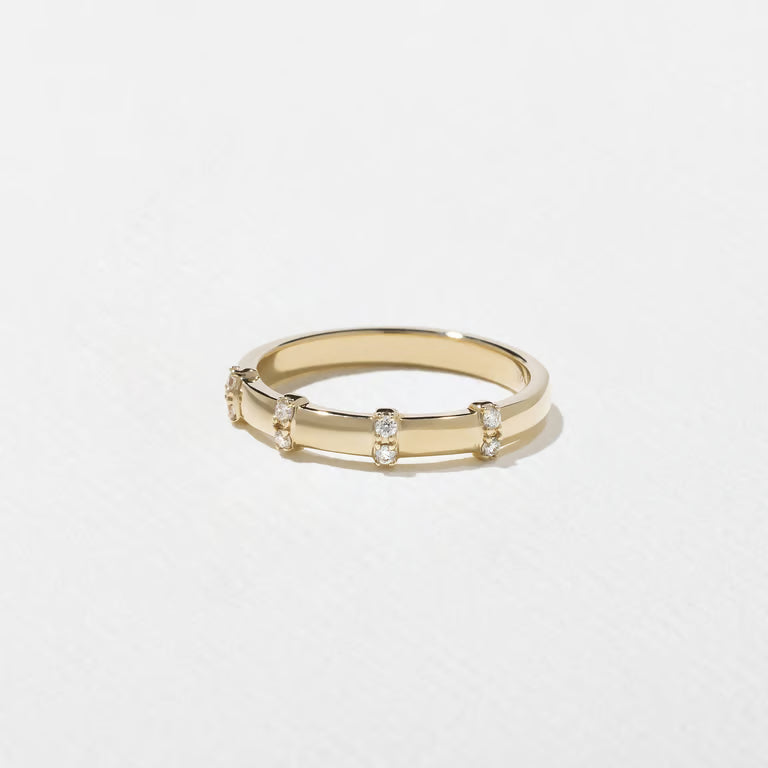 Reine- Round Scattered Bar Set Lab Grown Diamond Wedding Band