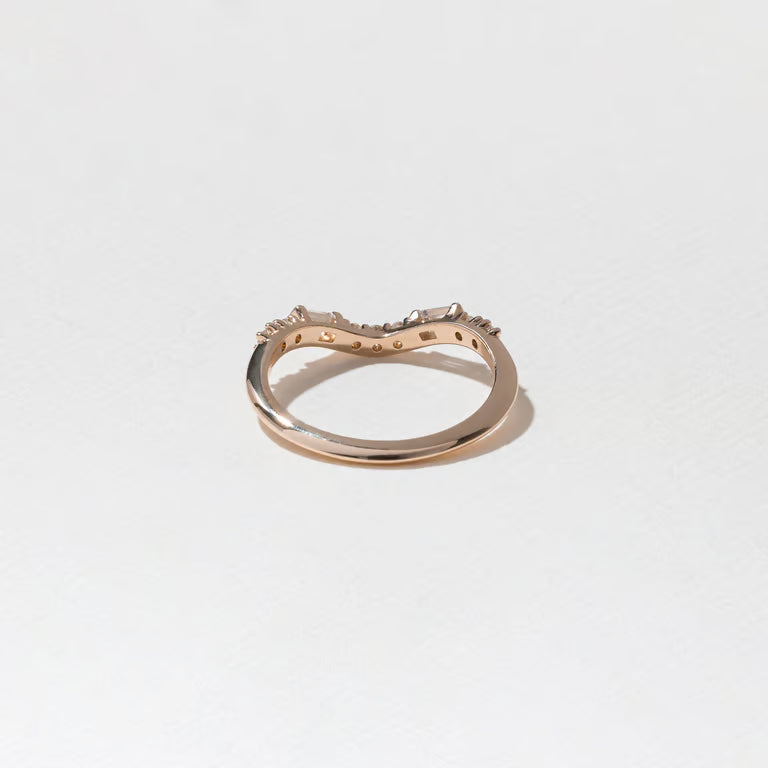 Rhea- Round & Baguette Curved Lab Grown Diamond Wedding Band