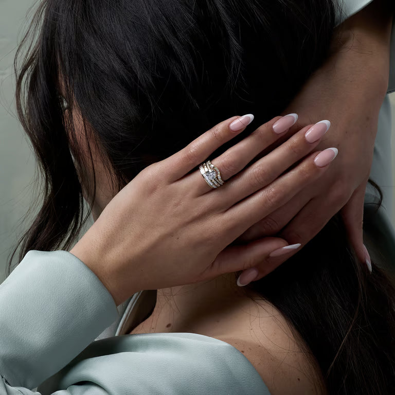 Rhea- Round & Baguette Curved Lab Grown Diamond Wedding Band