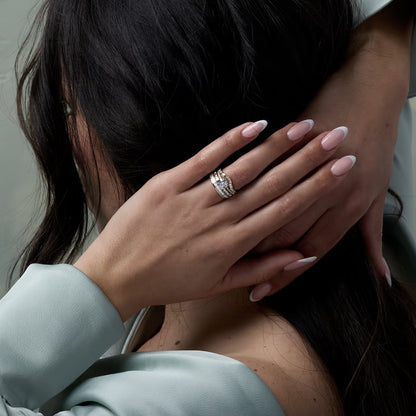 Rhea- Round & Baguette Curved Lab Grown Diamond Wedding Band