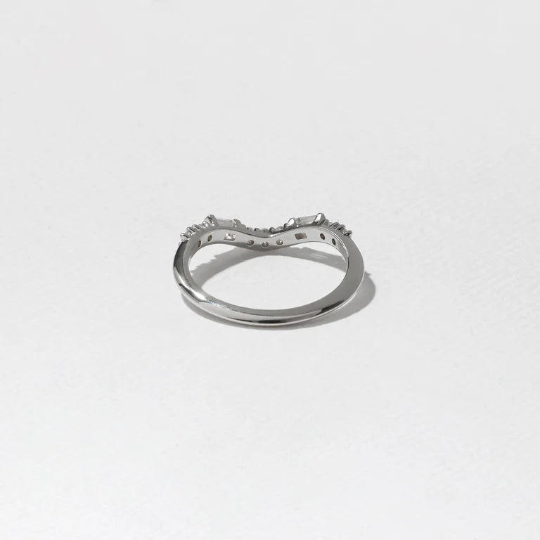 Rhea- Round & Baguette Curved Lab Grown Diamond Wedding Band