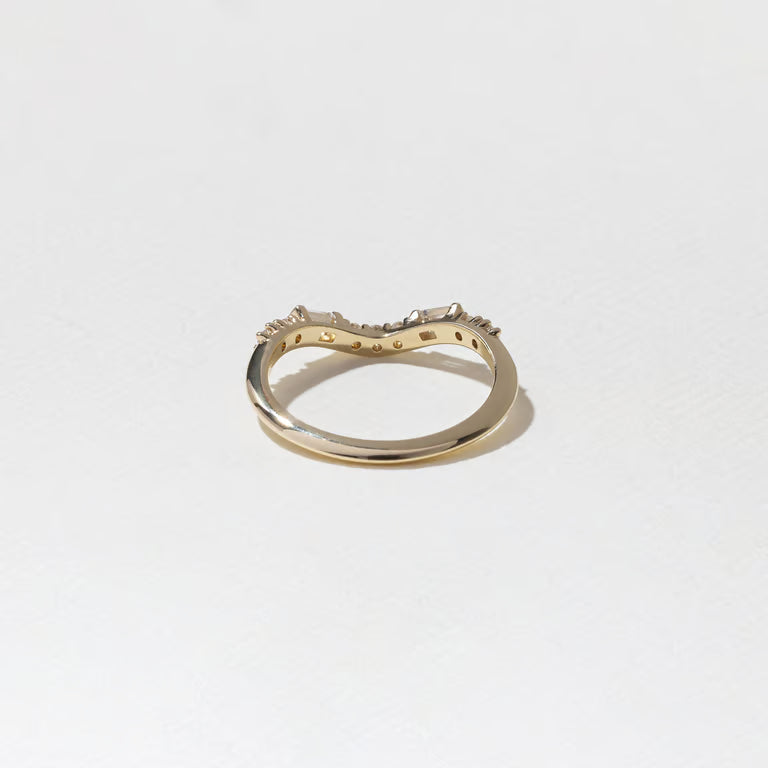 Rhea- Round & Baguette Curved Lab Grown Diamond Wedding Band
