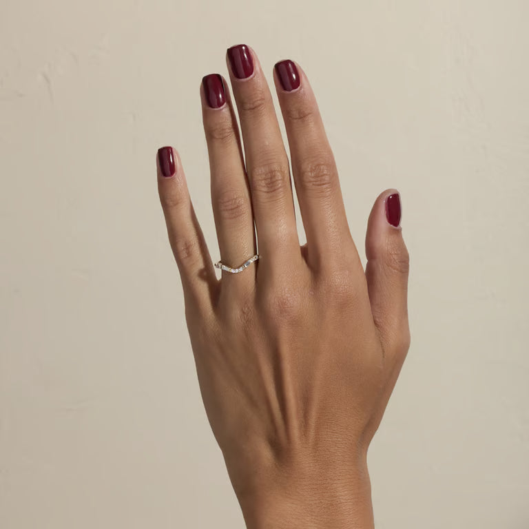Rhea- Round & Baguette Curved Lab Grown Diamond Wedding Band