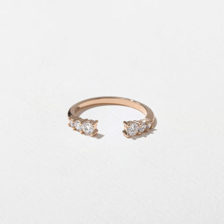 Rosemary- Round Open Wave Lab Grown Diamond Wedding Band