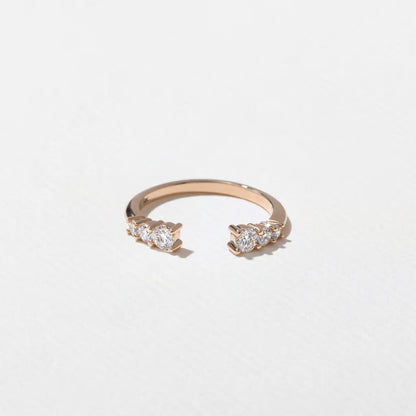 Rosemary- Round Open Wave Lab Grown Diamond Wedding Band