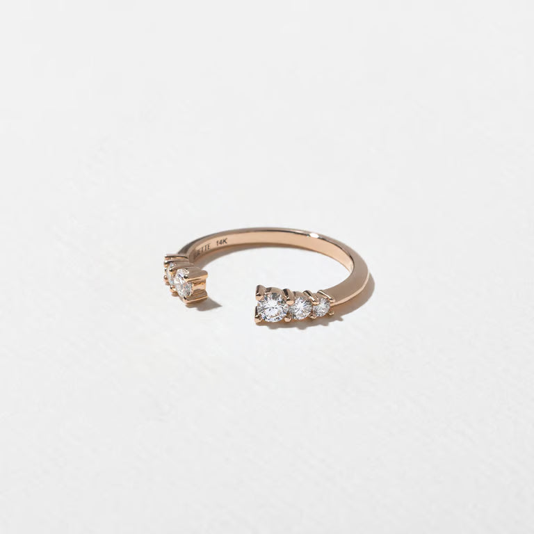 Rosemary- Round Open Wave Lab Grown Diamond Wedding Band