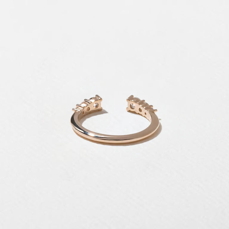Rosemary- Round Open Wave Lab Grown Diamond Wedding Band