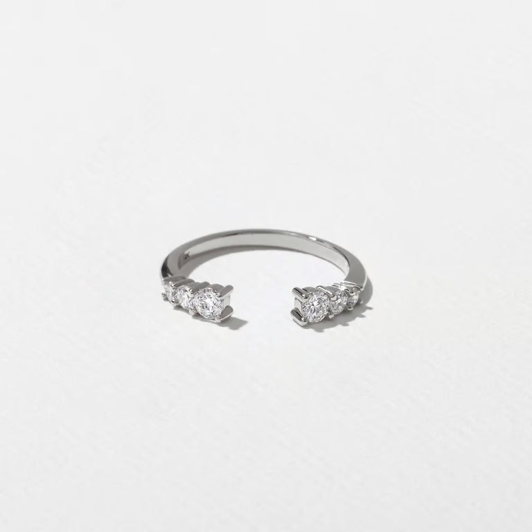 Rosemary- Round Open Wave Lab Grown Diamond Wedding Band